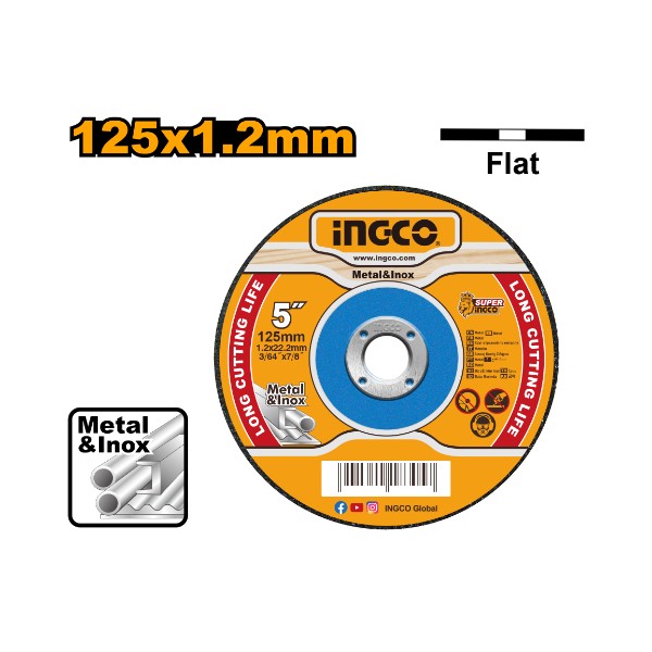 Disque abrasif à tronçonner fin 125x1,2mm.