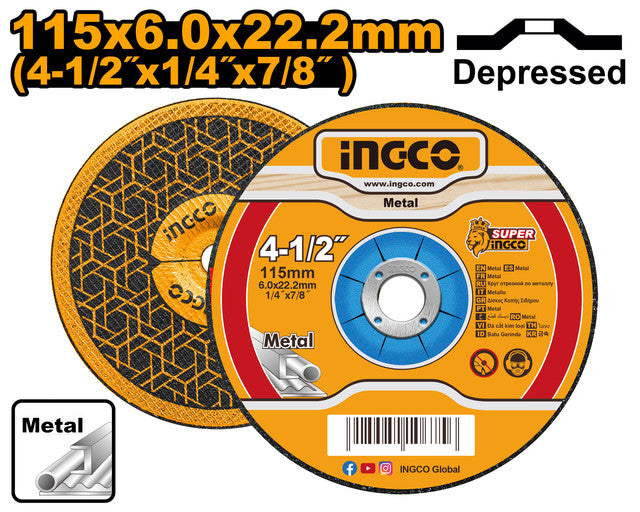 Disque à meuler 115x6mm.