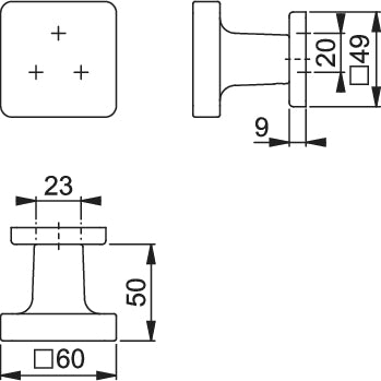 HOPPE APLPHA 43H/843 aluminum knob on rose, for entrance doors (exterior side)