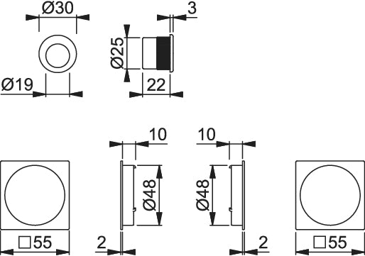 Set 5 for sliding door 4921 By HOPPE in aluminium, for interior door, silver look aluminium finish