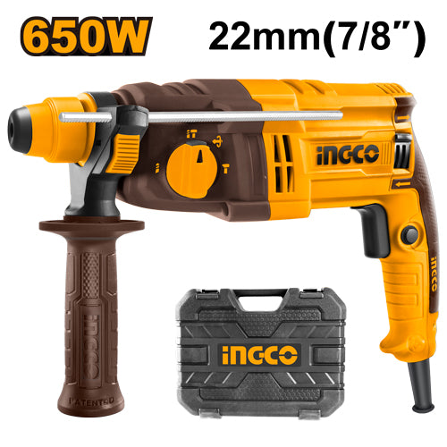 Perforateur 650W, capacité béton 22mm. SDS-plus.