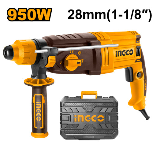 Perforateur 950W, capacité béton 28mm. SDS-plus.