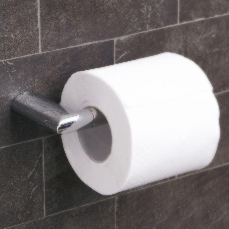 Toilet paper holder in chrome finish combined with stainless steel 65*16*45 mm - RONDA 6646000