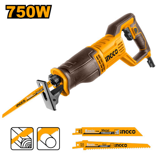 Scie sabre 750W, capacité bois 115mm. Longueur course 25mm.