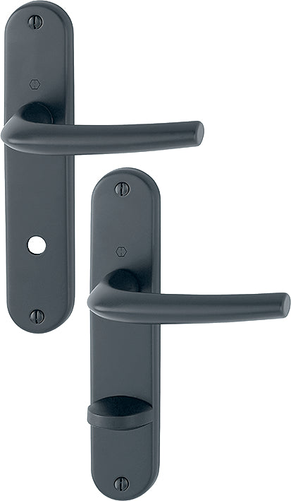 SAN DIEGO By HOPPE escutcheon on short plates with turn/release, for WC/bathroom doors, matt black