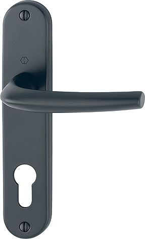 SAN DIEGO By HOPPE short backplate handle set in aluminium, for interior door I for European cylinder, Matt black