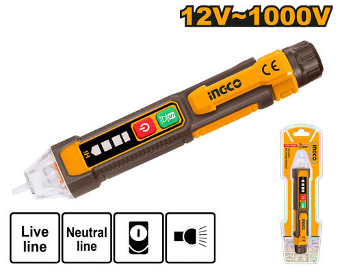 Détecteur de tension AC 12-1000V. Alarme sonore/lumineuse.