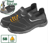 Safety shoe Safety class: SB ("Safety Basic") Outsole material: PU/PU Safety toe cap: Steel - Dual-density PU sole Packed per color box JADEVER JDSB1540