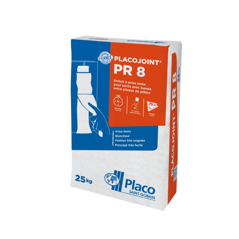Enduit a joint pour plaque de plâtre LPM 8H - Certifié CE A+ et ATEC/DTA 9/05-813 - 25Kg