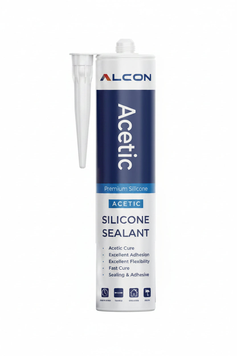 Cartouche de mastic silicone acétique 280 g pour coller et jointoyer PVC, verre, métal et céramique