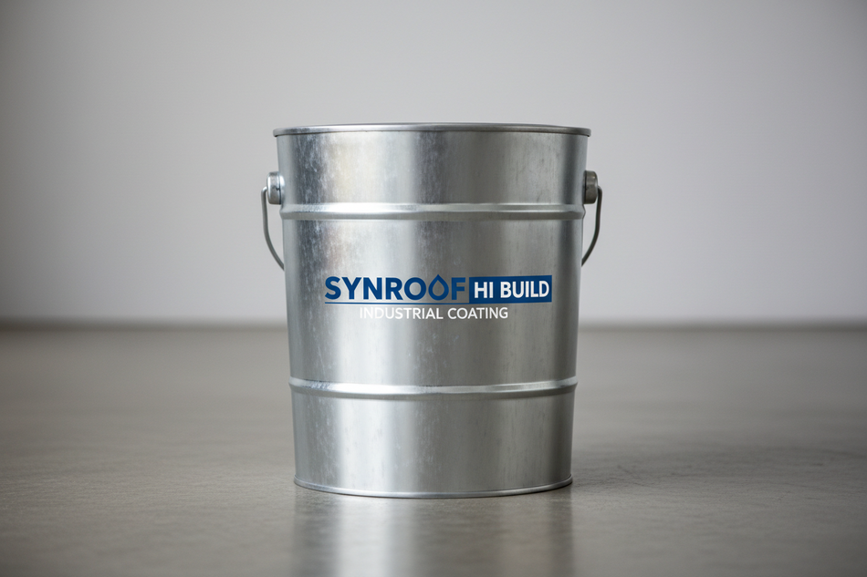 Revêtement d'étanchéité et imperméabilisation élastomère liquide pour façade, toiture inclinée ou dôme à base de polymère acrylique - SYNROOF HI BUILD - Coloris blanc ( Réflexion des UV) - Seau de 20 Kg