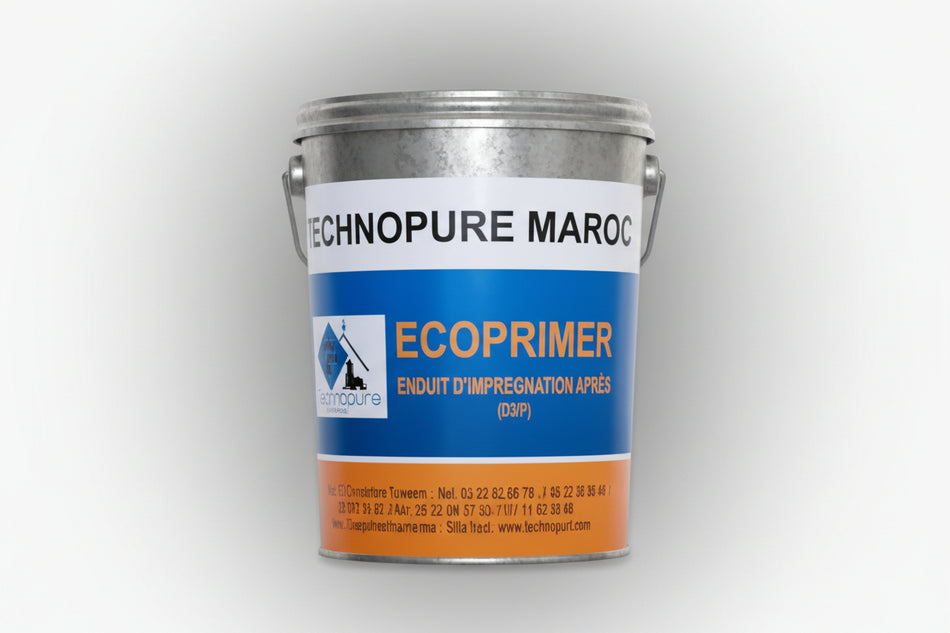 Enduit d'imperméabilisation bitumineux à froid ECOPRIMER - pour préparer les surfaces (béton, mortier, maçonnerie) avant l'application de membranes d'étanchéité bitumineuses - Seau de 20 Kg