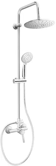 Colonne de Douche EO Mécanique - Pomme de Tête Ronde 22,5 cm - Douchette 3 Jets 10,5 cm - Installation facile – Économie d’eau - Finition Chrome - E39196-4-CP By Jacob Delafon Paris