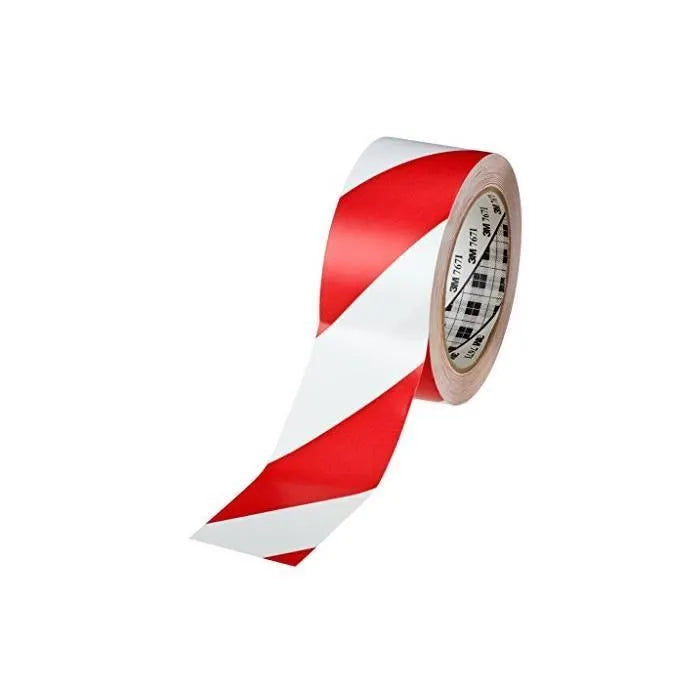 Ruban a coller pvc rouge/blanc 50mmx33m OCAI  RW5033X