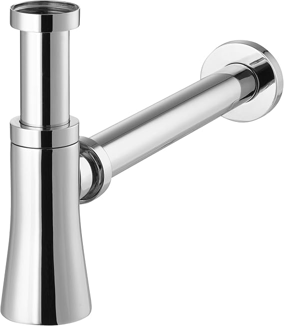 Designer conical chrome-plated brass basin trap - WIRQUIN