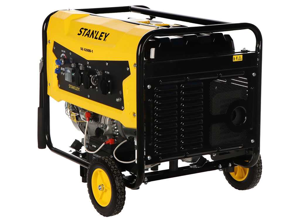 Générateur STANLEY 4,3 kW à essence, technologie AVR, sortie 220 V et châssis mobile