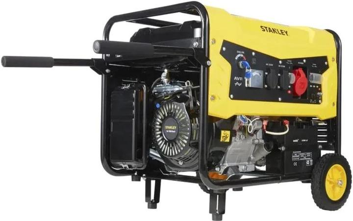 Générateur STANLEY 7,5 kW à essence, technologie AVR, sortie 220 V et châssis mobile