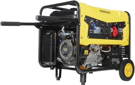 Générateur STANLEY 7,5 kW à essence, technologie AVR, sortie 220 V et châssis mobile