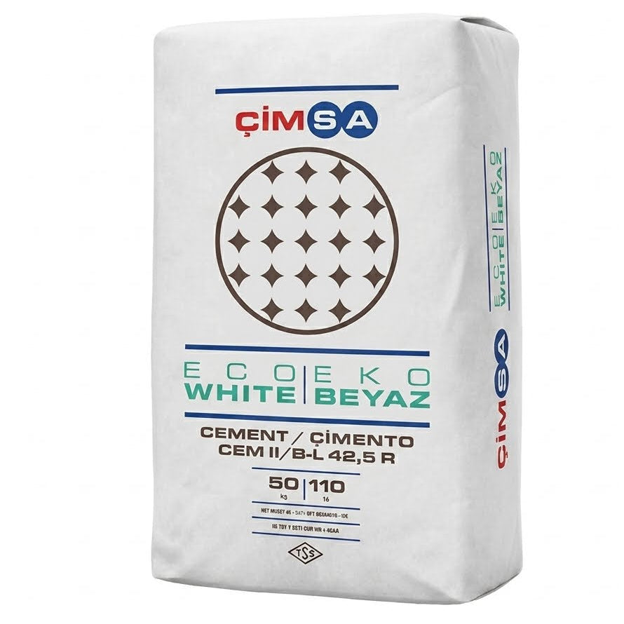 Ciment Blanc écologique Çimsa (CEM II/BL 42.5R) - Haute blancheur - Sac de 25 ou 50 kg