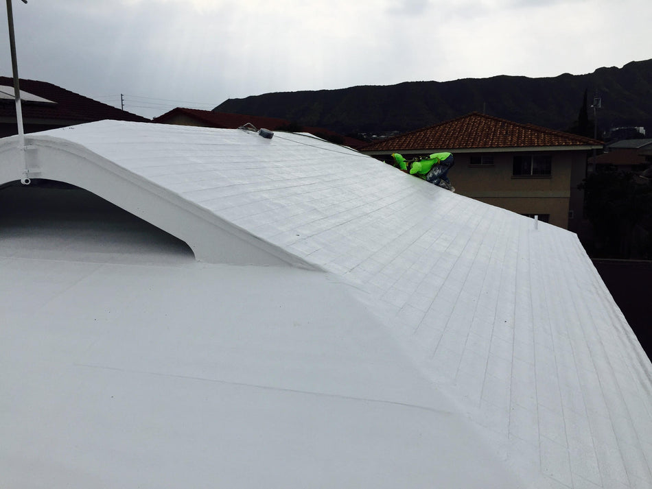Revêtement d'étanchéité et imperméabilisation élastomère liquide pour façade, toiture inclinée ou dôme à base de polymère acrylique - SYNROOF HI BUILD - Coloris blanc ( Réflexion des UV) - Seau de 20 Kg