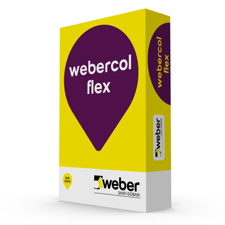 Mortier colle Webercol Flex St Gobain - Coloris Blanc - Déformable à très Haute performance C2S1 - Pour façades, sols de grandes superficies etc... - Sac 25kg