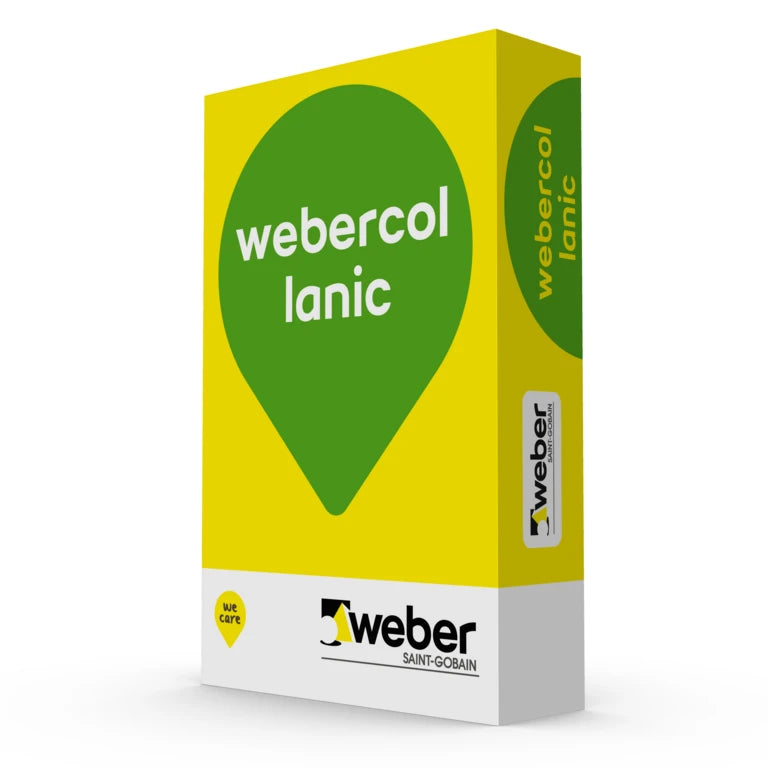 Mortier colle Webercol Lanic St Gobain - Coloris Blanc - Haute performance C2TE - Pour revêtements de sols extérieurs et intérieurs et murs intérieurs - Sac 25kg
